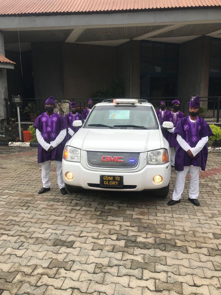 Vanity Funeral Home funeral ambulance and pallbearers in Lagos